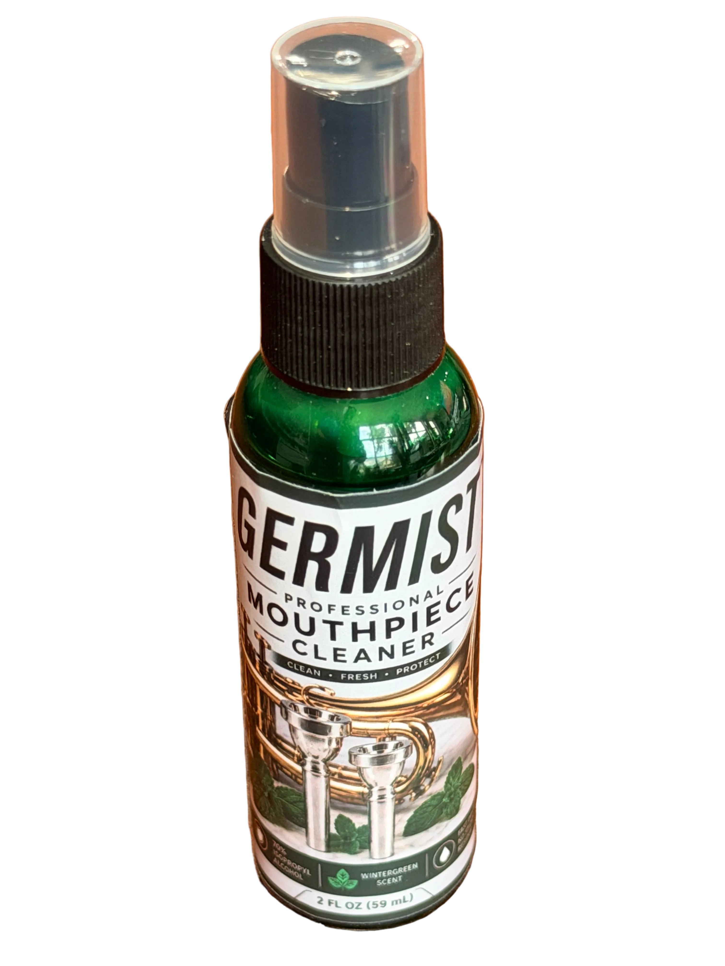 Germist Professional Mouthpiece Cleaner wintergreen spray for brass and woodwind mouthpieces, 2 oz