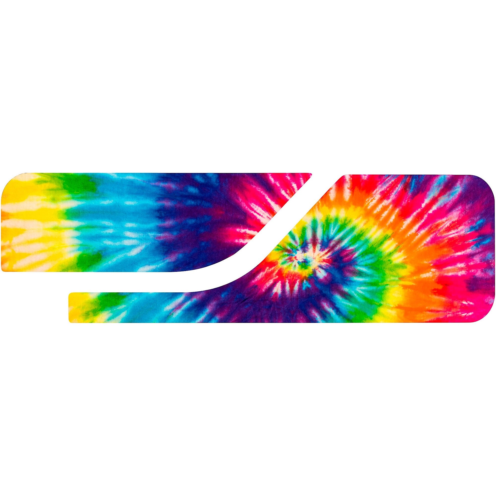 The Jupiter Change It Up! Instrument Case Decal features a vibrant, modern swoosh design with swirls of yellow, blue, pink, red, green, and purple on a crisp white background—making it an ideal eye-catching accessory for music students.