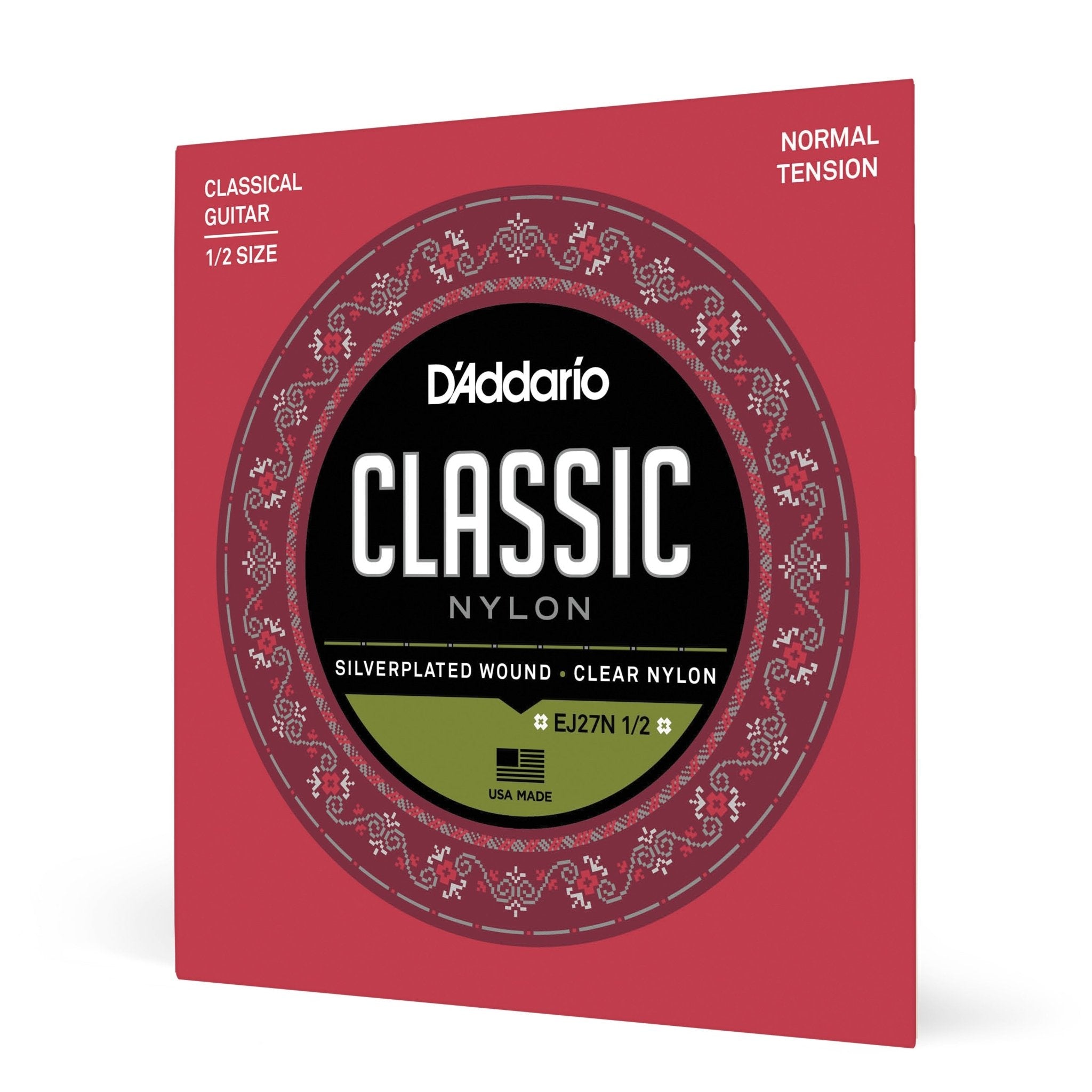 D'Addario EJ27N Classical Guitar Strings – 1/2 and 3/4 Size Options - AAA Band Instrument Rentals