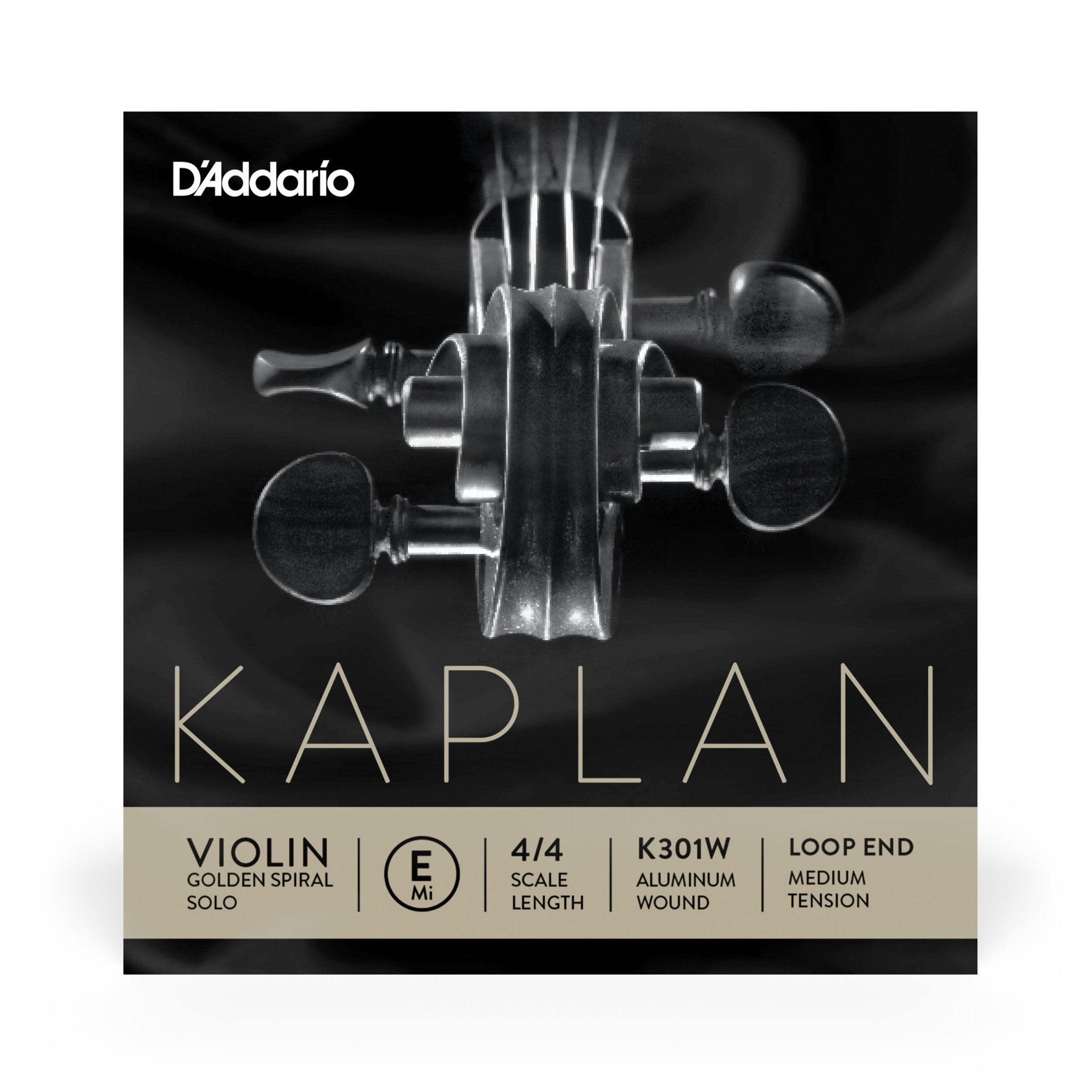 D'Addario Kaplan Golden Spiral Solo Wound Loop End Violin 4/4 Single E String - Medium - AAA Band Instrument Rentals