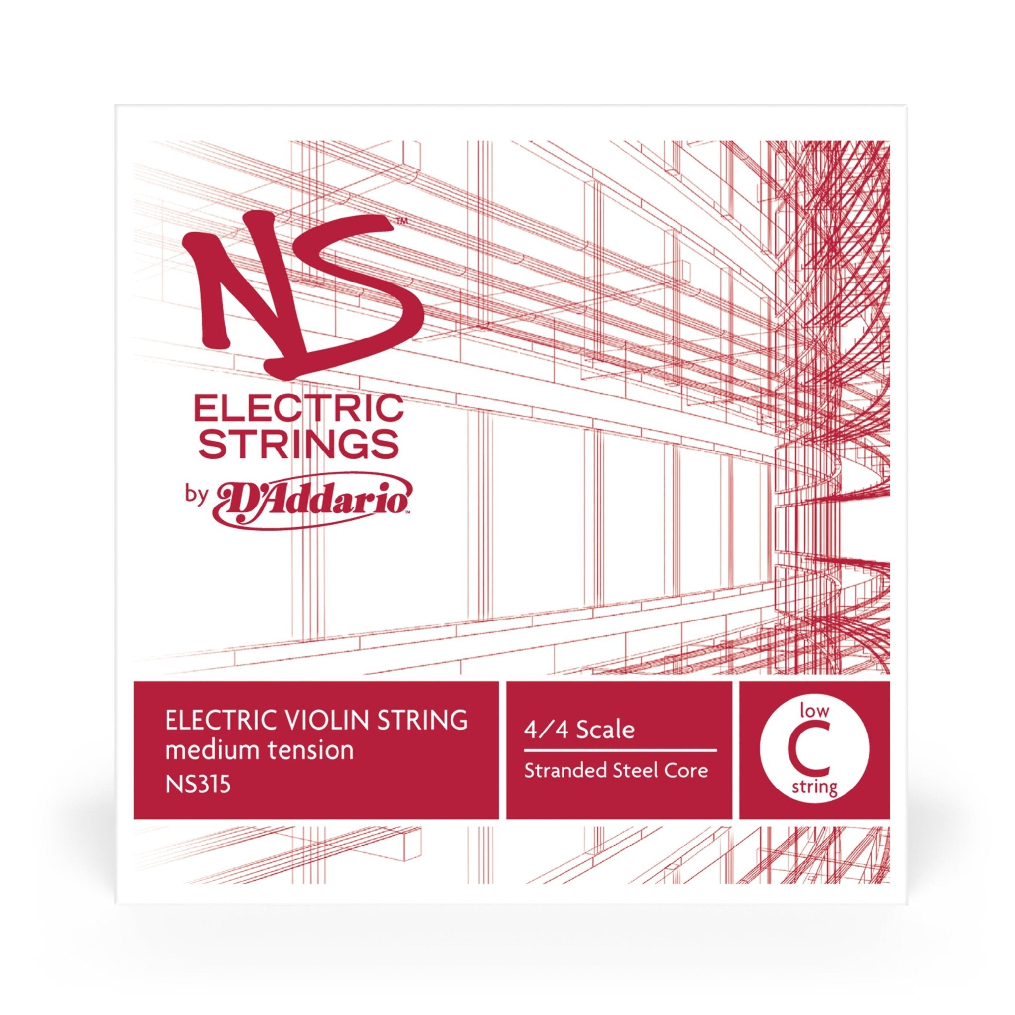 D'Addario NS Electric Violin Single Low C String - AAA Band Instrument Rentals