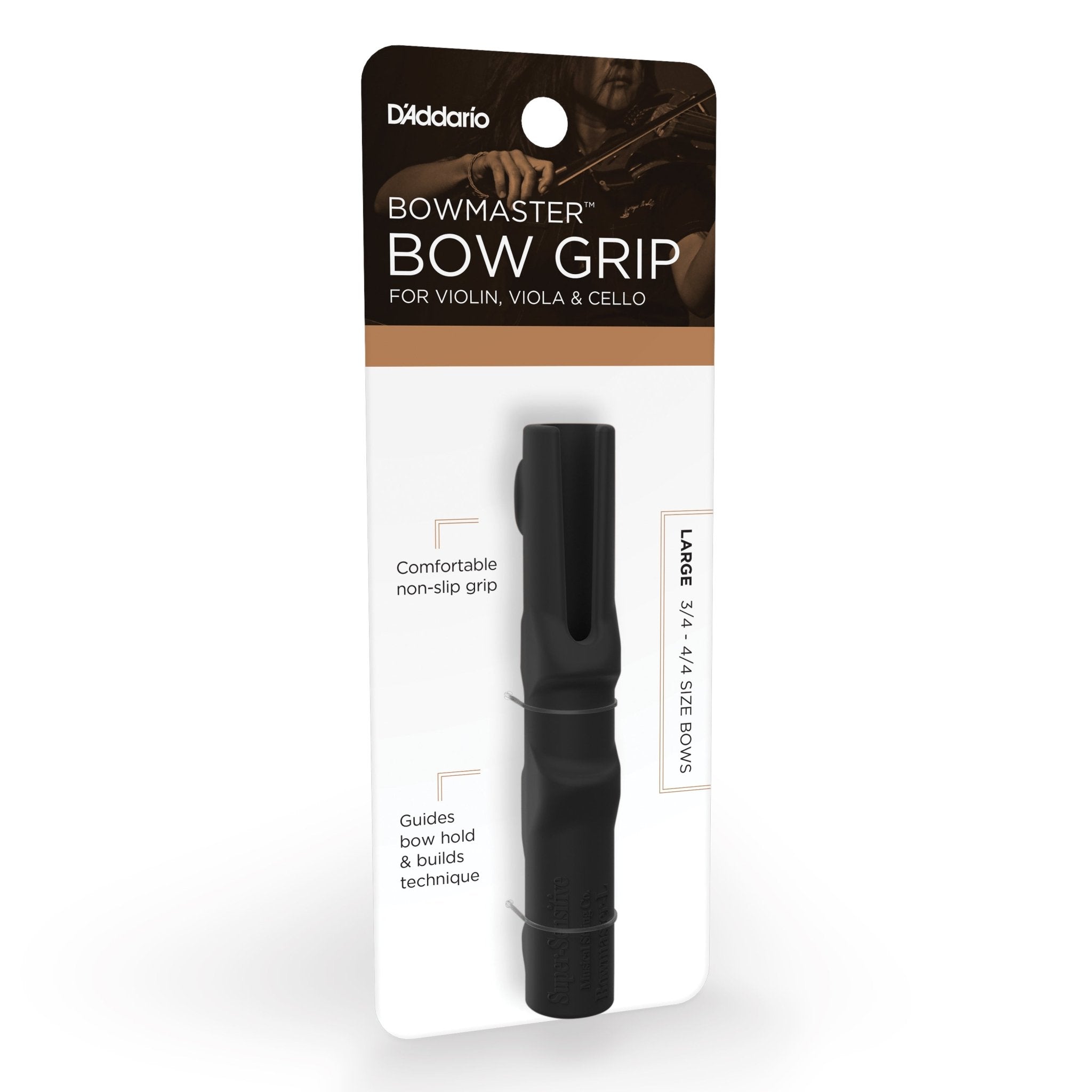 D'Addario Orchestral Large Bowmaster Bow Grip - AAA Band Instrument Rentals