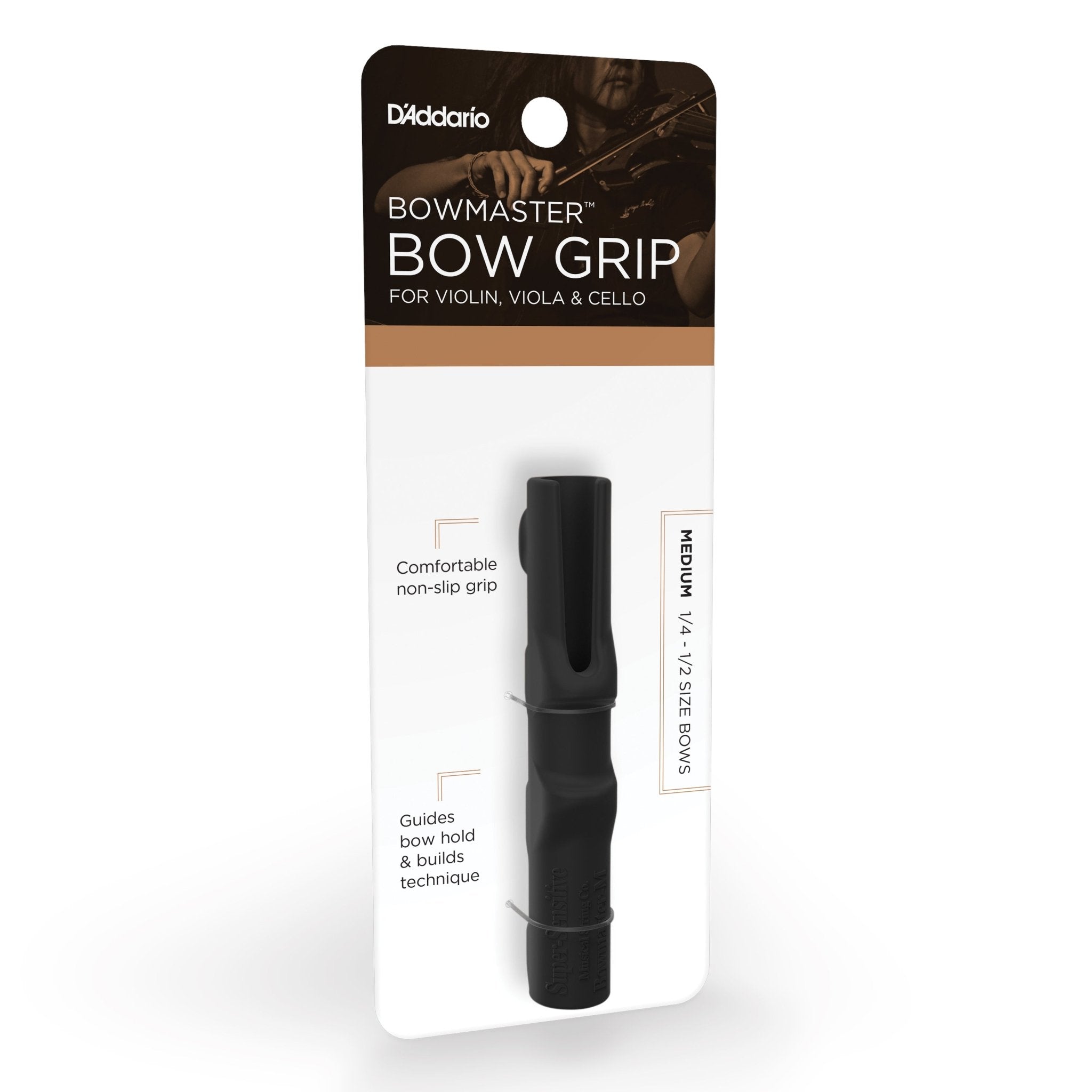 D'Addario Orchestral Medium Bowmaster Bow Grip - AAA Band Instrument Rentals