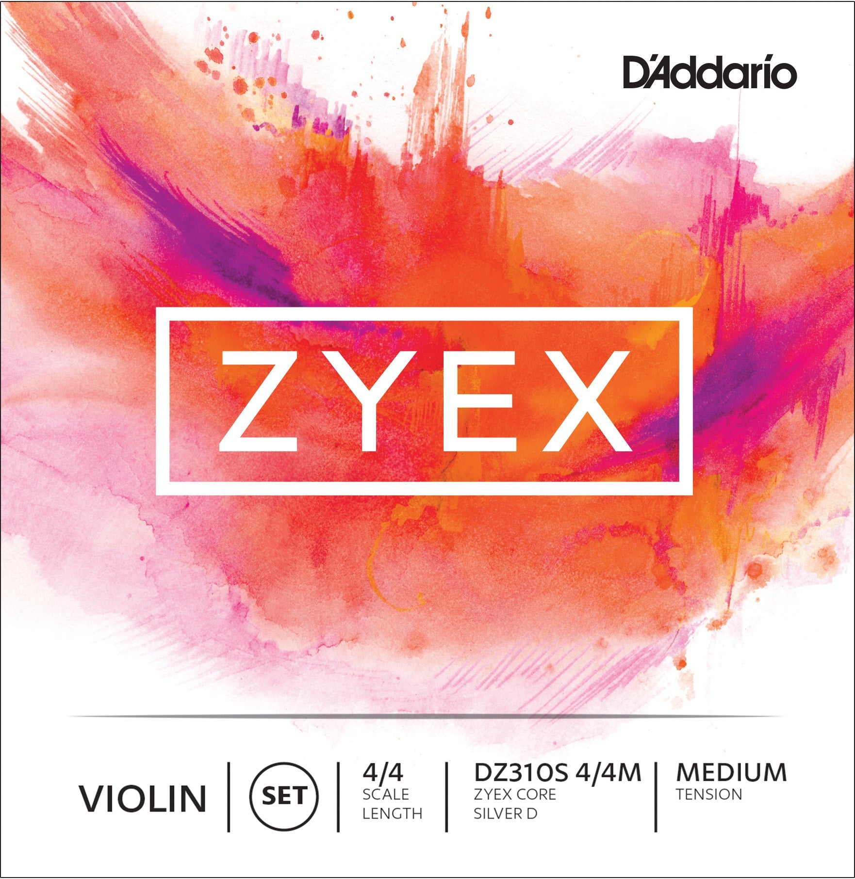 D'Addario Zyex Violin String Set with Silver D - AAA Band Instrument Rentals