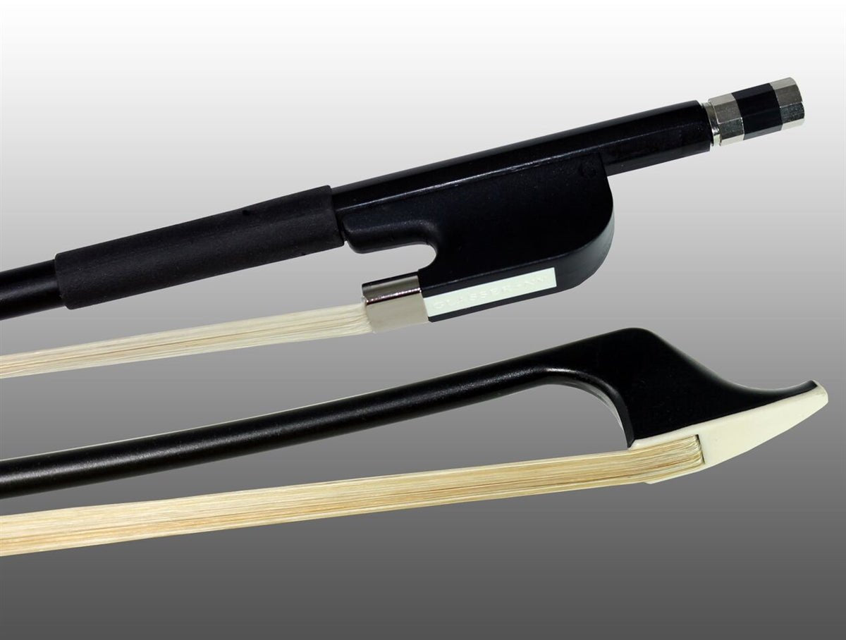 Glasser Bass Bow Fiberglass Half-Lined Frog Leatherette Grip - AAA Band Instrument Rentals