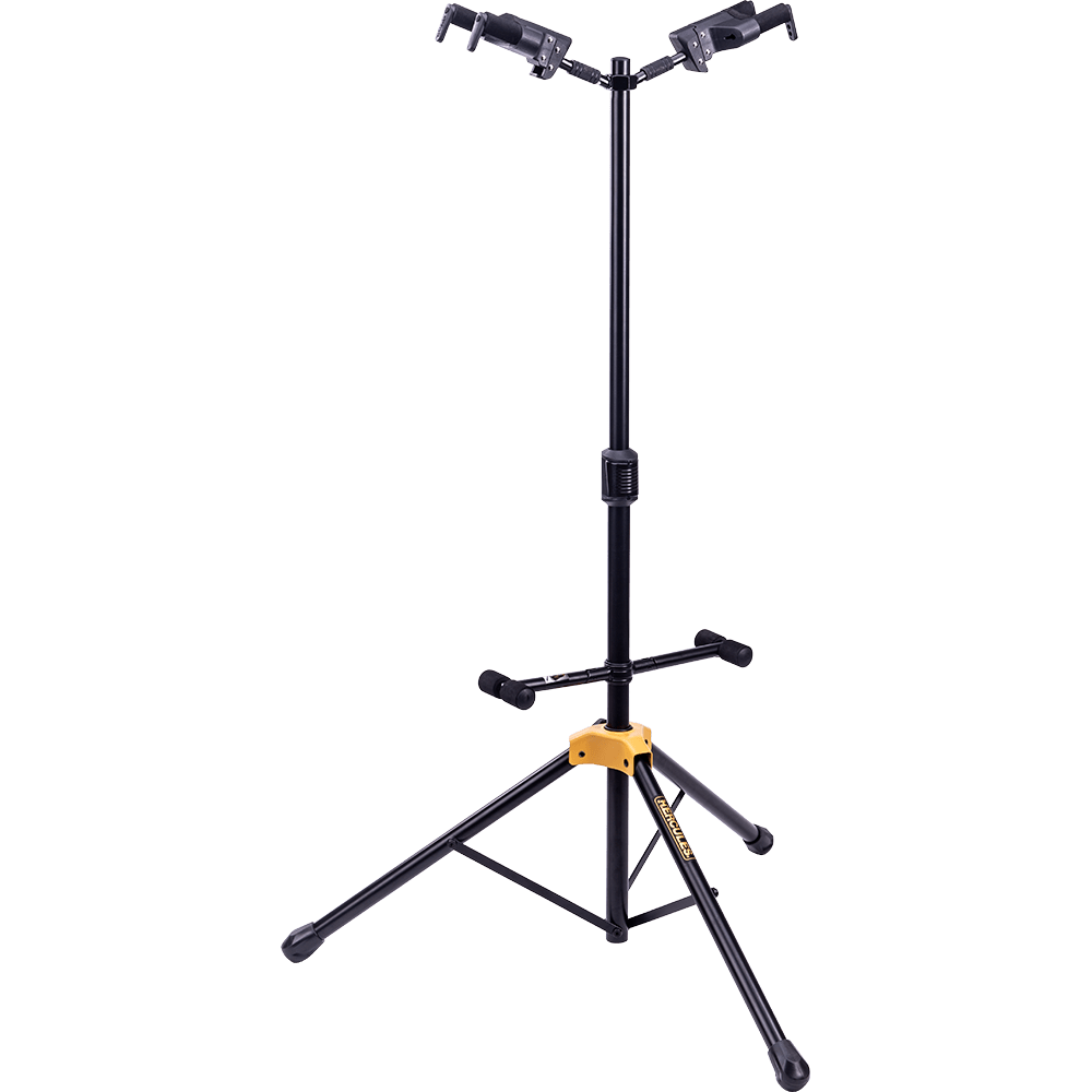 Hercules GS422BPLUS - PLUS Series Universal AutoGrip Duo Guitar Stand with Foldable Backrest - AAA Band Instrument Rentals