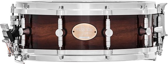 Majestic MPS1450WA Prophonic 14×5" Snare Drum – Walnut Shell, Brown Sugar Burst - AAA Band Instrument Rentals