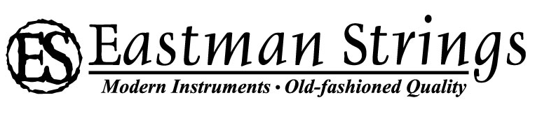 Eastman Strings logo with a circular ES design, the text Eastman Strings, and the tagline Modern Instruments · Old-fashioned Quality underneath a horizontal line.