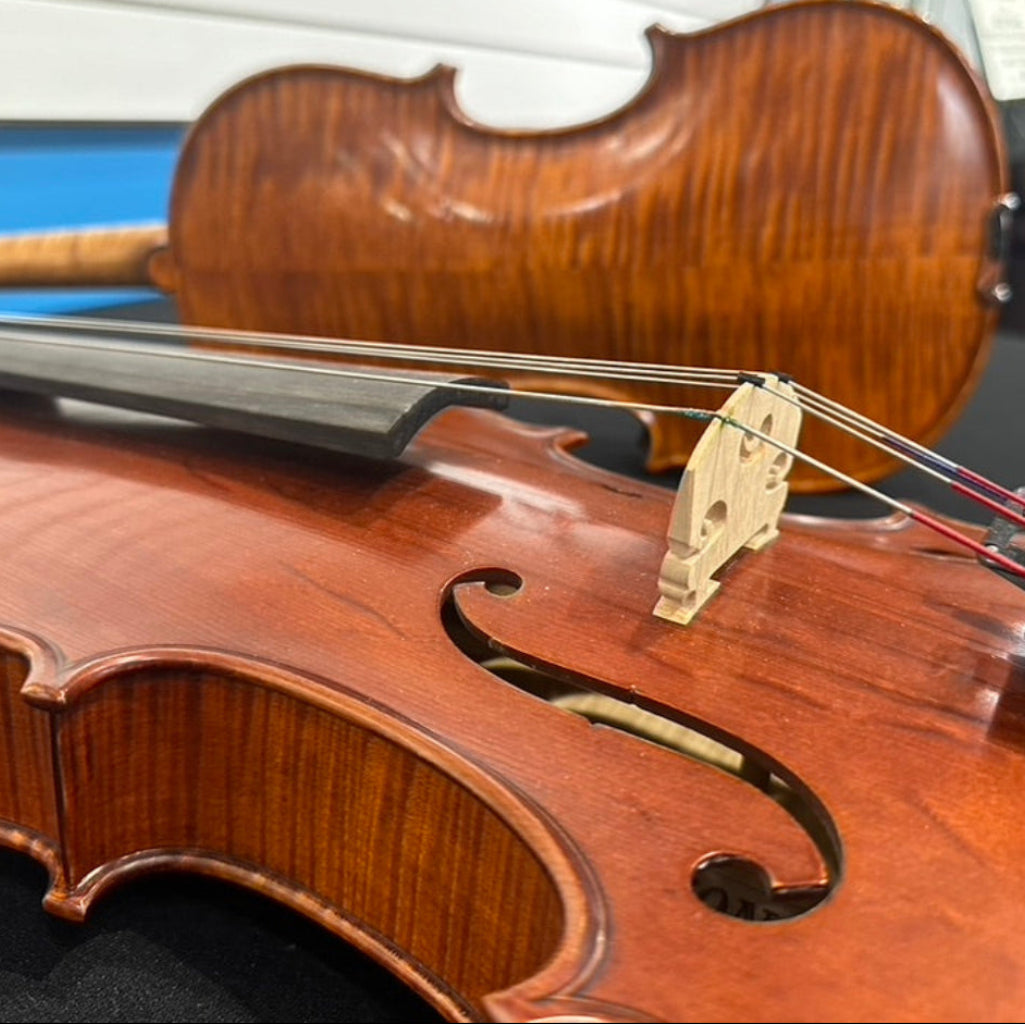 Closeup of two violins