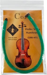 Keep your violin or viola in optimal condition with the Humitron Instrument Humidifier. This green humidifier is designed for violin and viola (sizes 4/4–1/2) and comes packaged in a clear plastic bag displaying a violin image, along with the text "Violin/Viola Humitron" and "Viola & Violin 4/4-1/2 Sizes." An essential accessory for maintaining proper humidity inside your instrument case, it’s a must-have for thorough stringed and woodwind care.