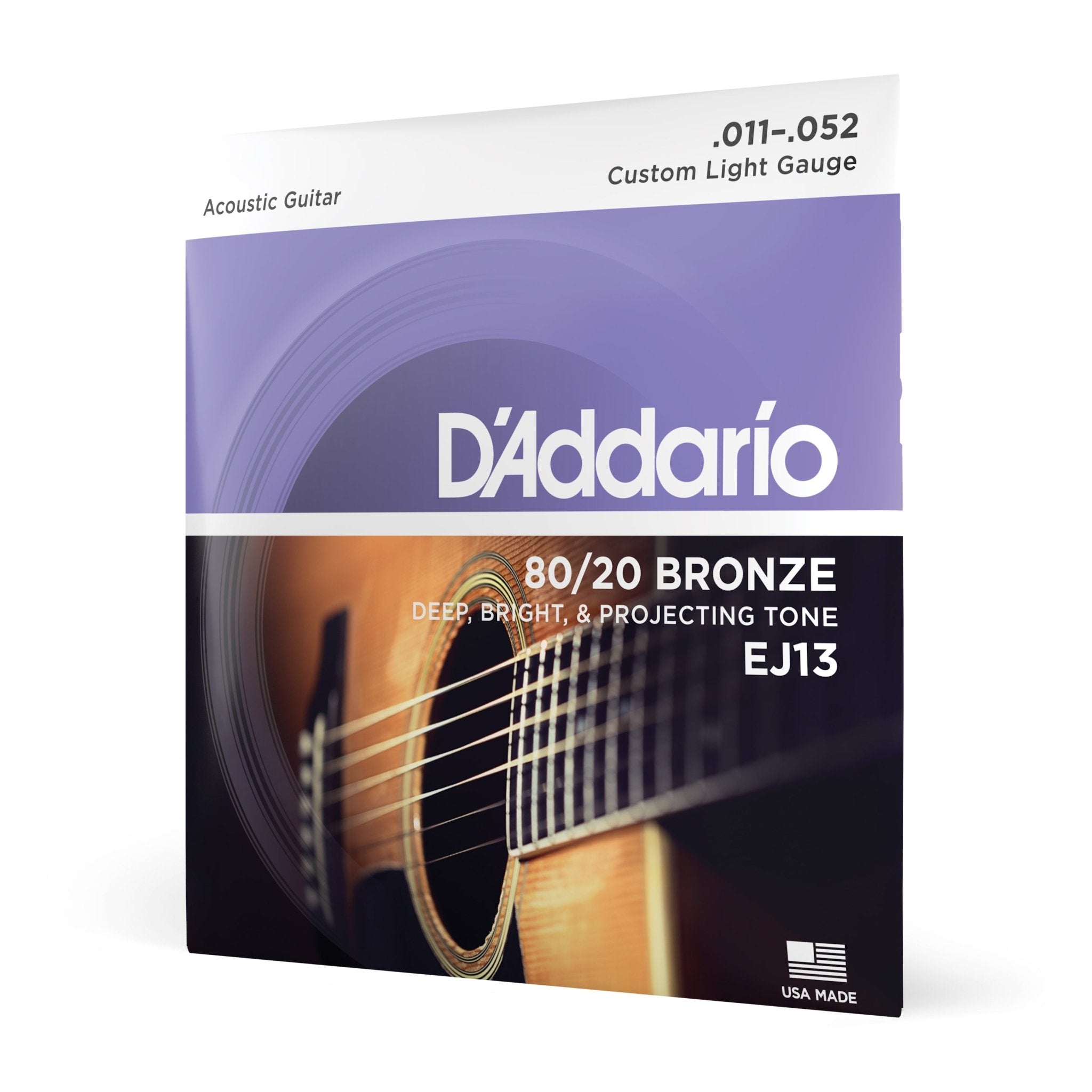 D'Addario EJ13 80/20 Bronze Custom Light Acoustic Guitar Strings - AAA Band Instrument Rentals