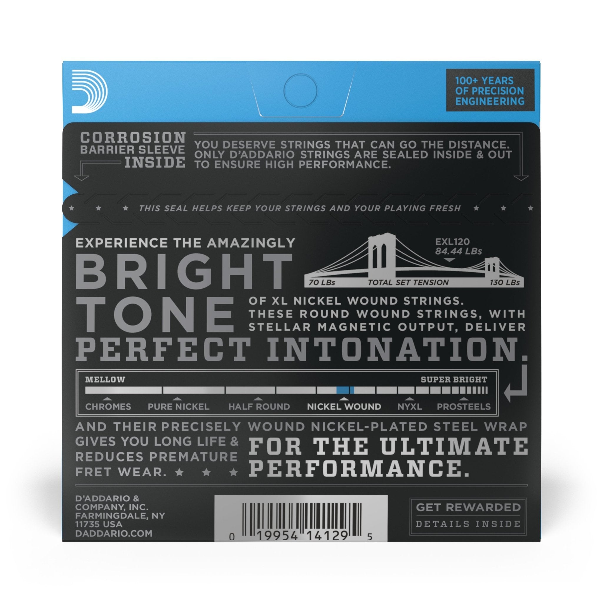 D'Addario EXL120 XL Nickel Wound Electric Guitar Strings - .009-.042 Super Light - AAA Band Instrument Rentals