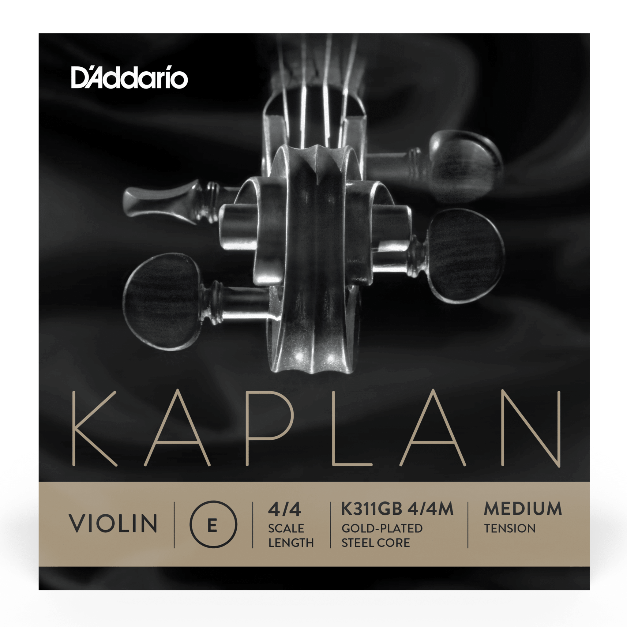 D'Addario Kaplan Gold-Plated Ball End Violin 4/4 Single E String - AAA Band Instrument Rentals
