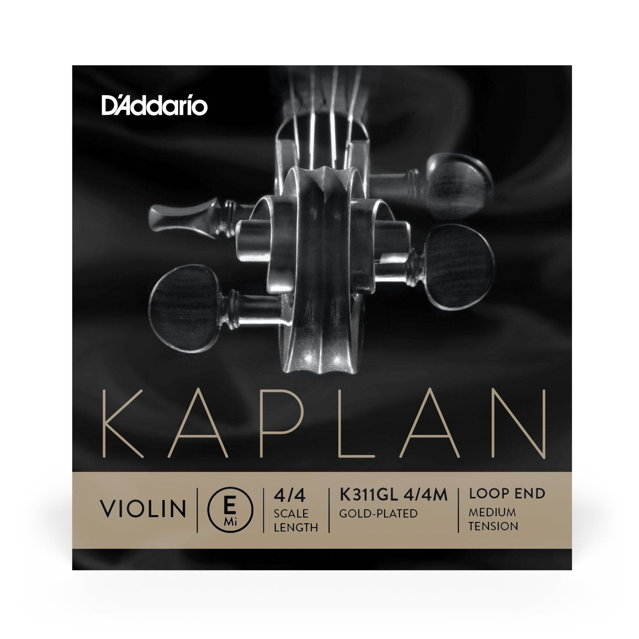 D'Addario Kaplan Gold-Plated Loop End Violin 4/4 Single E String - AAA Band Instrument Rentals