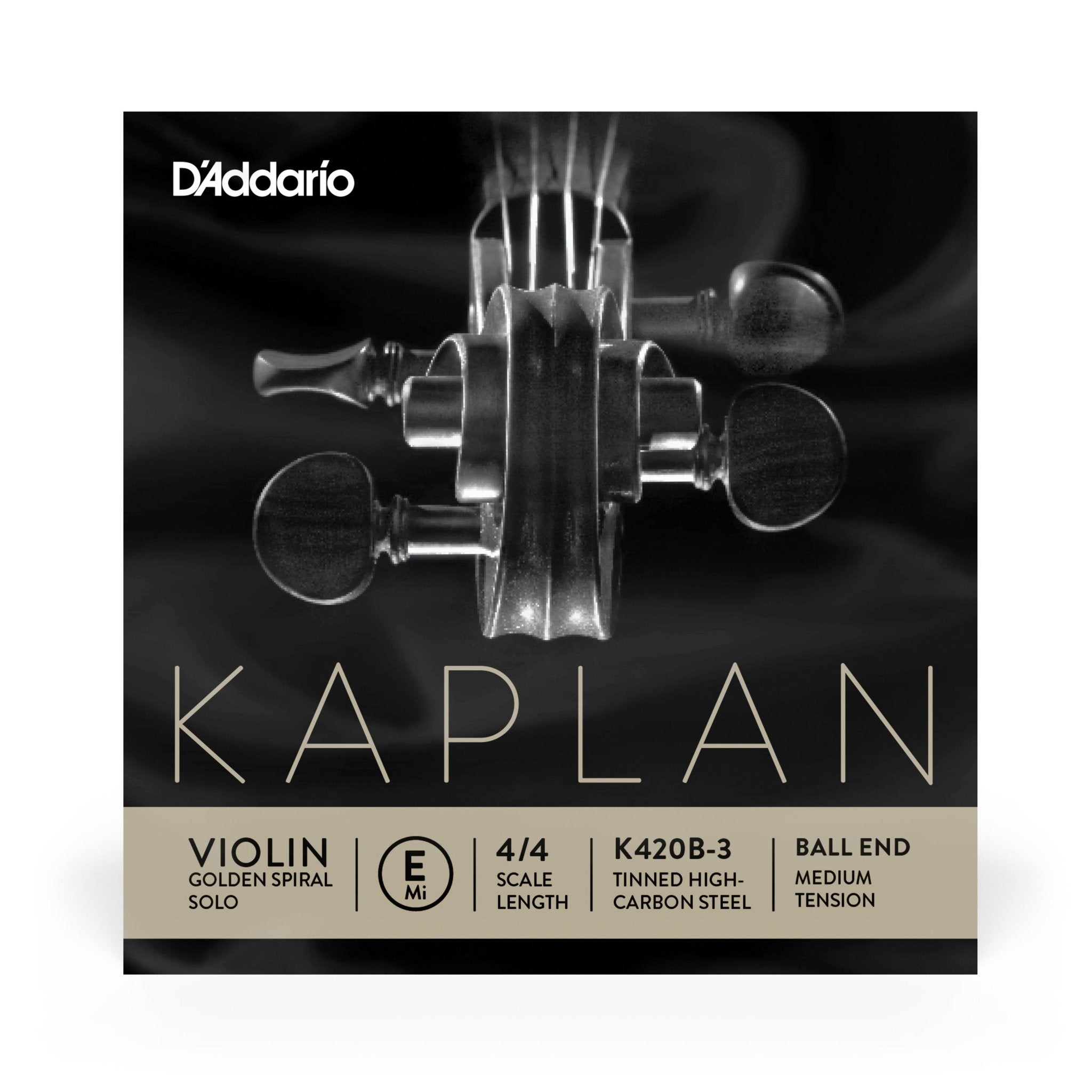 D'Addario Kaplan Golden Spiral Solo Ball End Violin 4/4 Single E String - AAA Band Instrument Rentals