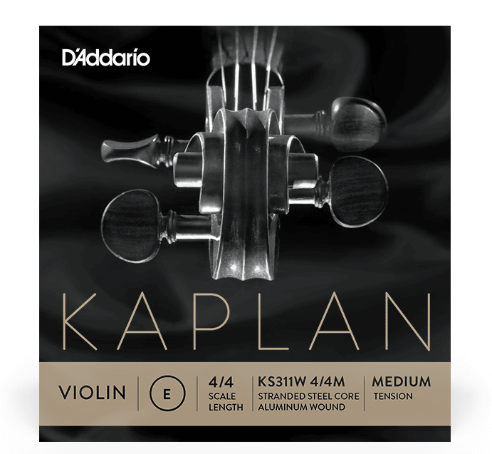 D'Addario Kaplan Non-Whistling Violin 4/4 Aluminum Wound E String - AAA Band Instrument Rentals