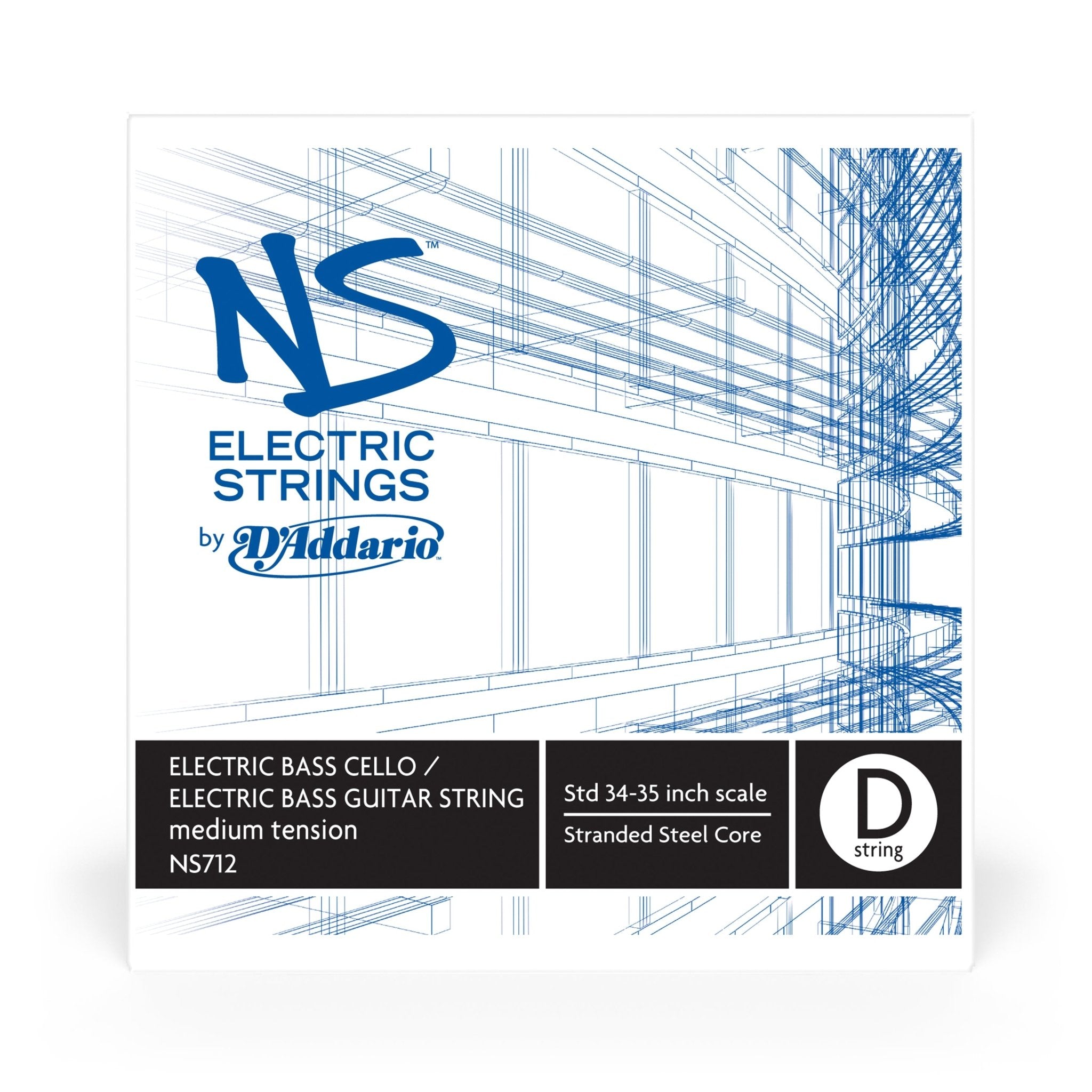 D'Addario NS Electric Bass/Cello Single D String - AAA Band Instrument Rentals