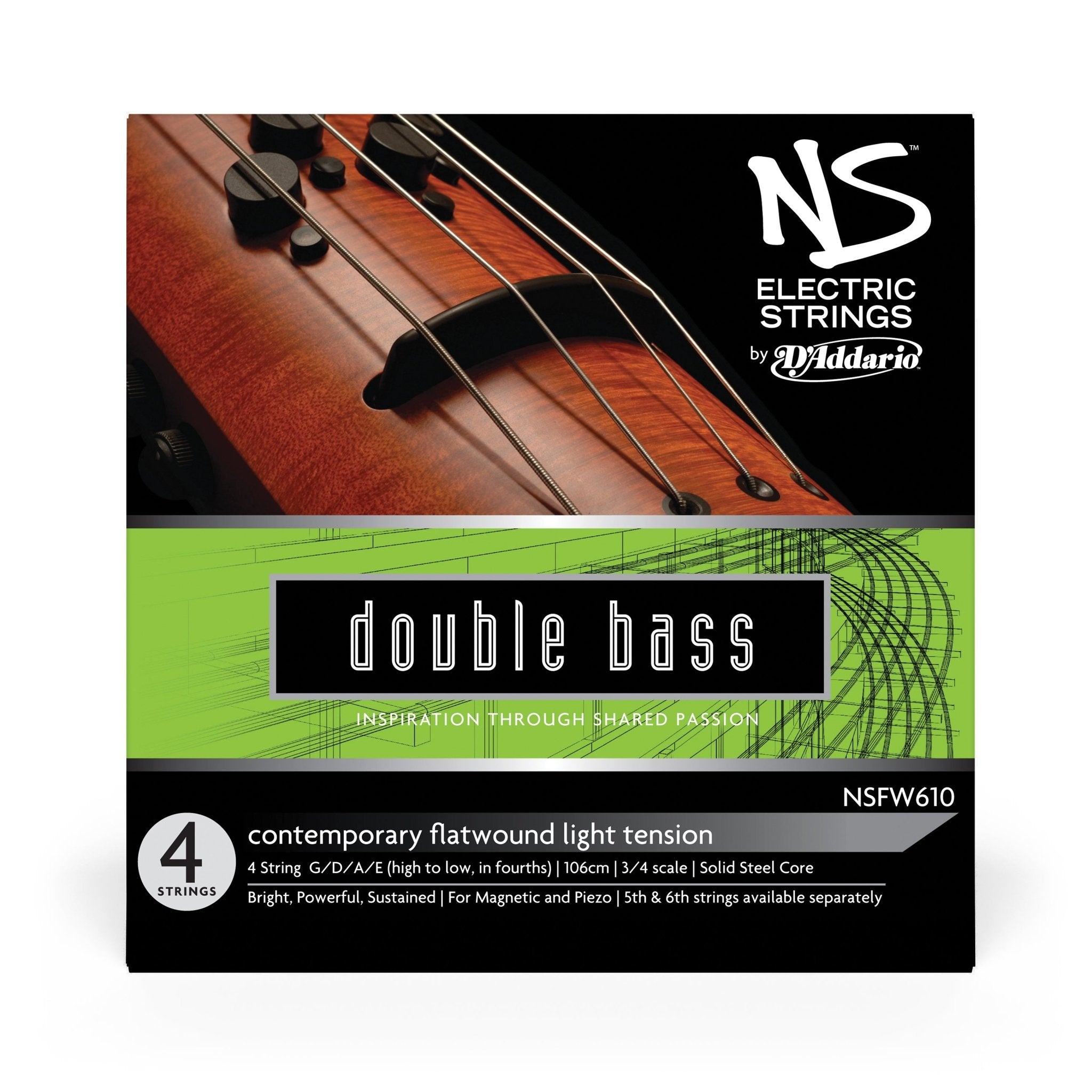 D'Addario NS Electric Contemporary Bass String Set - AAA Band Instrument Rentals