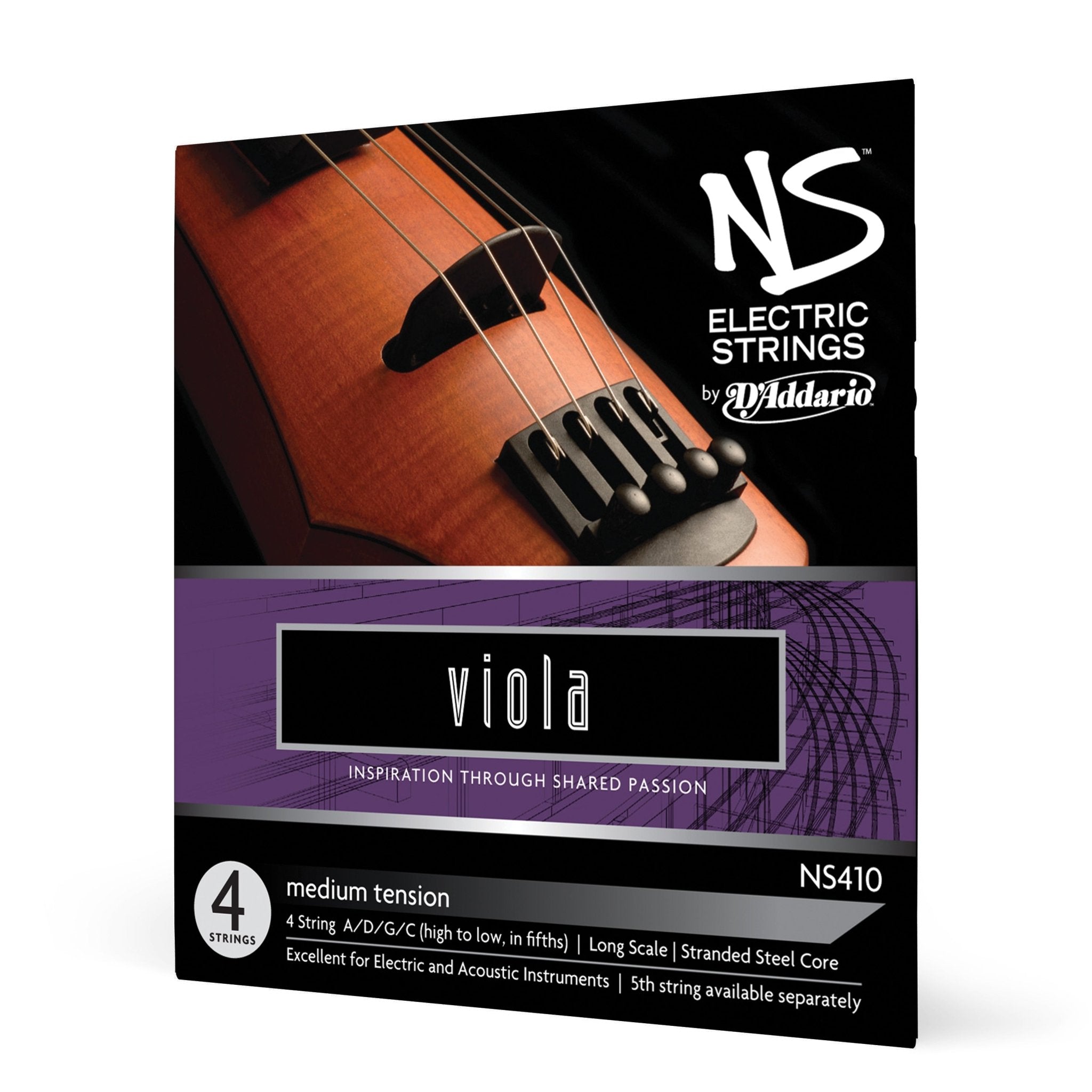 D'Addario NS Electric Viola String Set - AAA Band Instrument Rentals
