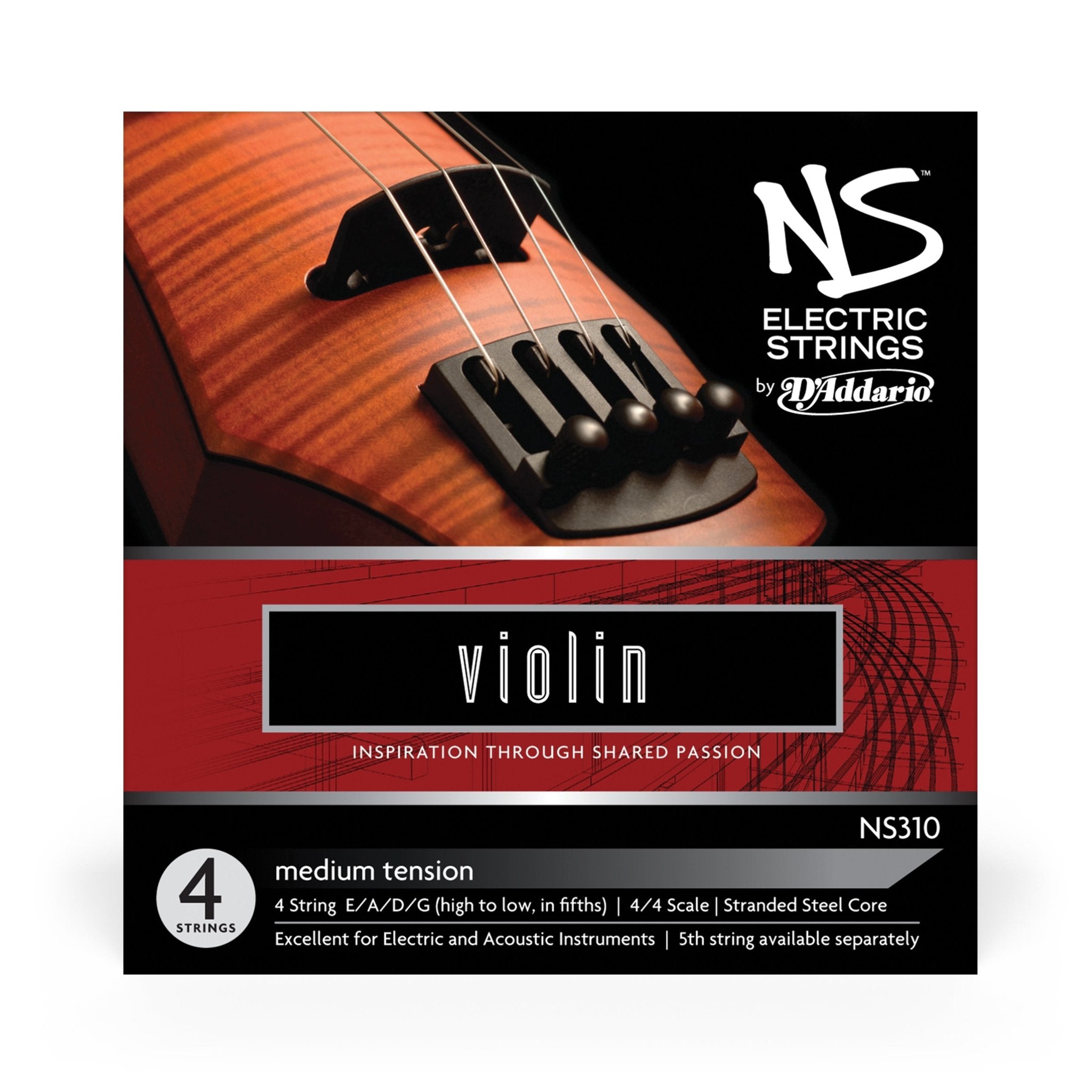 D'Addario NS Electric Violin String Set - AAA Band Instrument Rentals