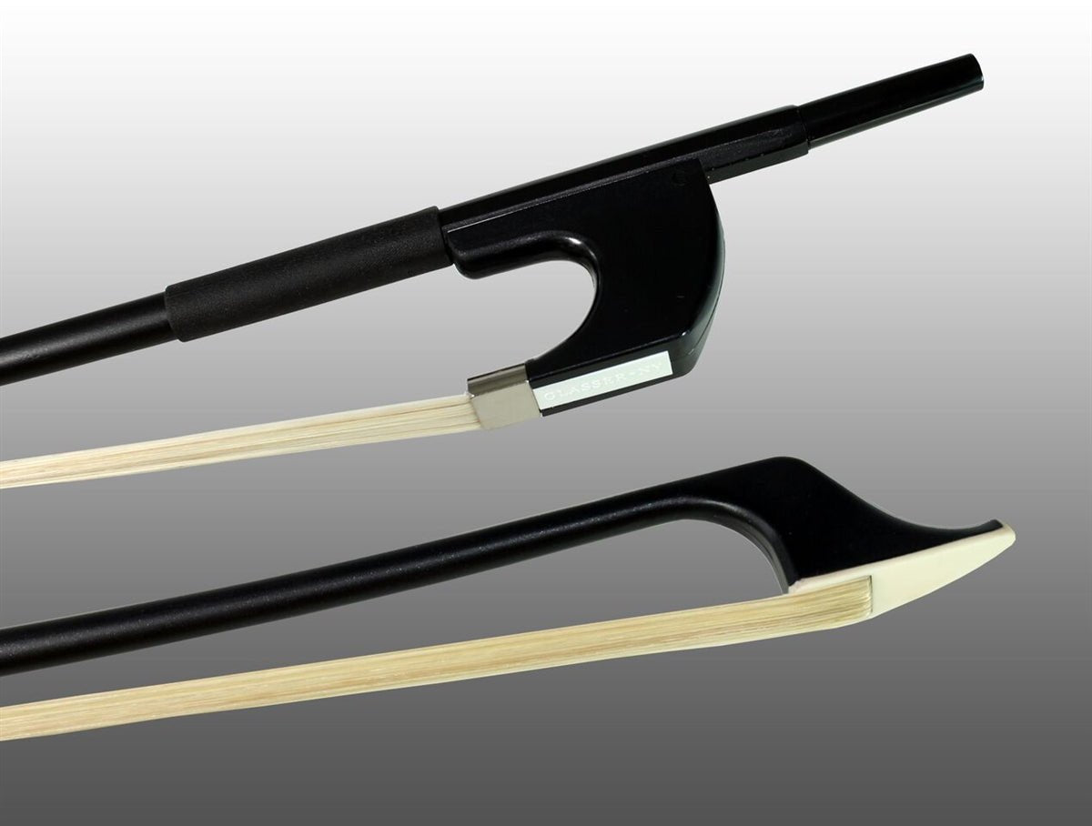 Glasser Bass Bow Fiberglass Half-Lined Frog Leatherette Grip - AAA Band Instrument Rentals