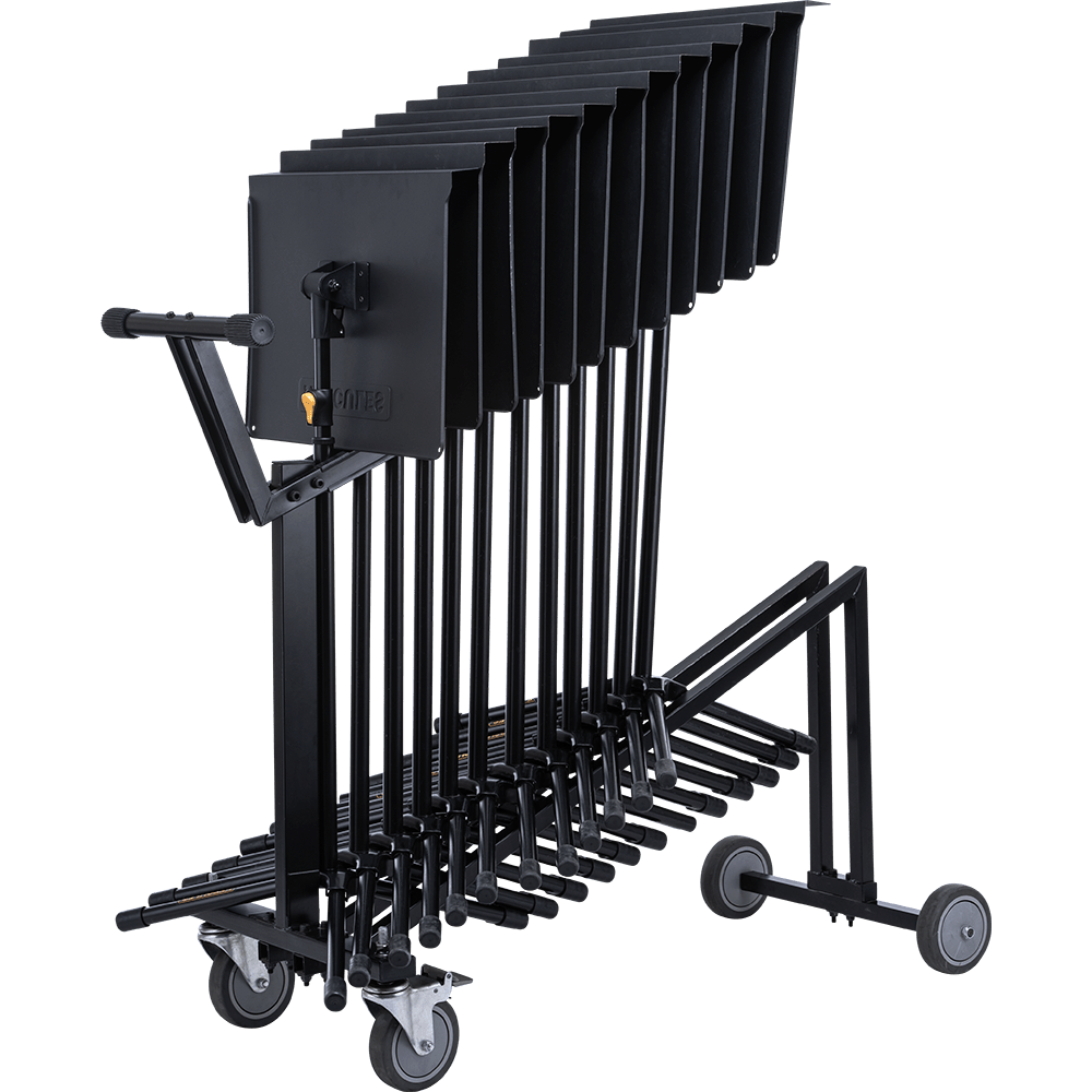 Hercules BS200BCPLUS - 12 Pack of BS200B Symphony Stands and 1 BSC800 Stand Cart - AAA Band Instrument Rentals