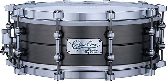 Majestic MOS1450BR 14×5" Orchestral Snare Drum – Beaded Brass Shell, Brushed Nickel - AAA Band Instrument Rentals