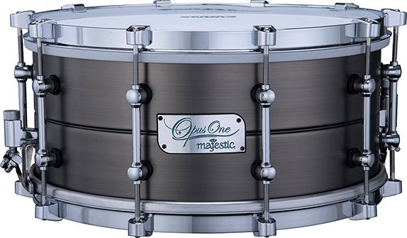 Majestic MOS1465BR 14×6.5" Orchestral Snare Drum – Beaded Brass Shell, Brushed Nickel - AAA Band Instrument Rentals