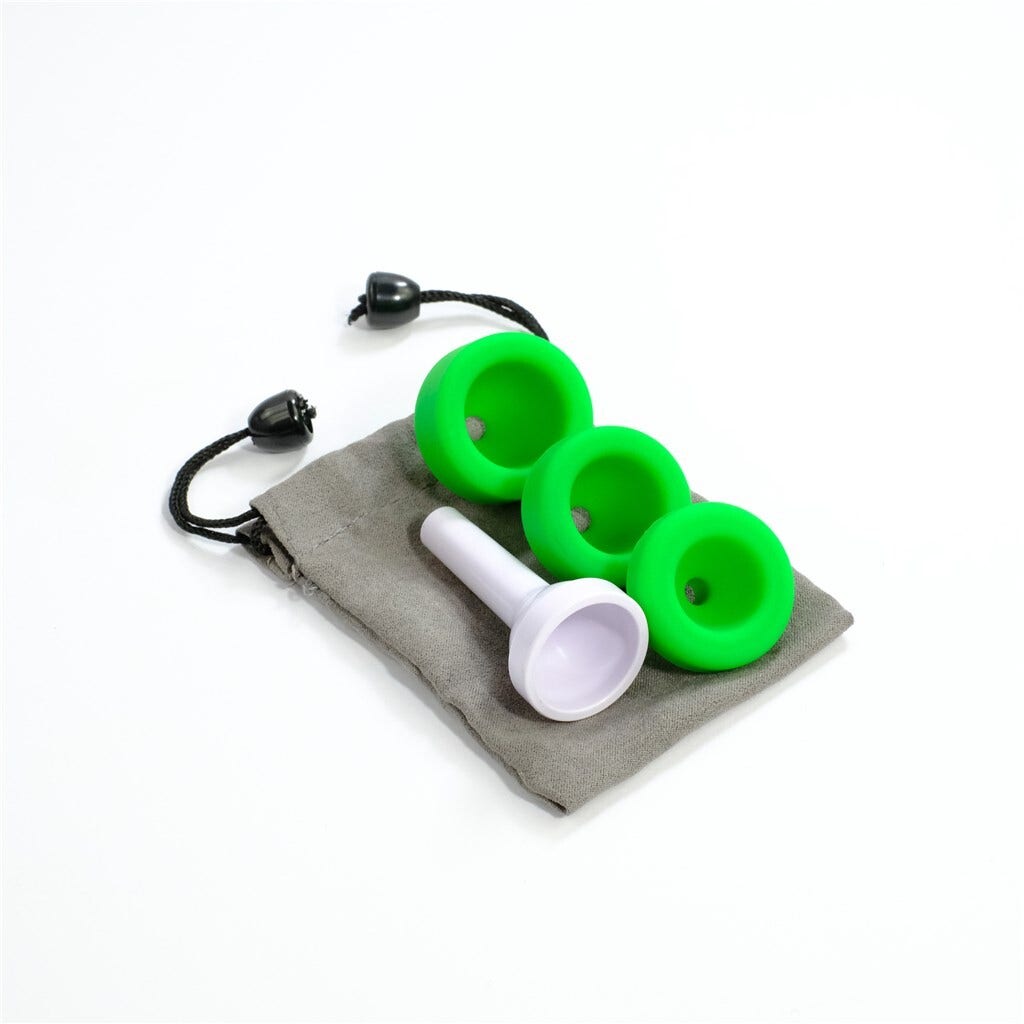 NUVO jHorn Multi-Cup Mouthpiece Set – White/Green | 3 Cups Included - AAA Band Instrument Rentals