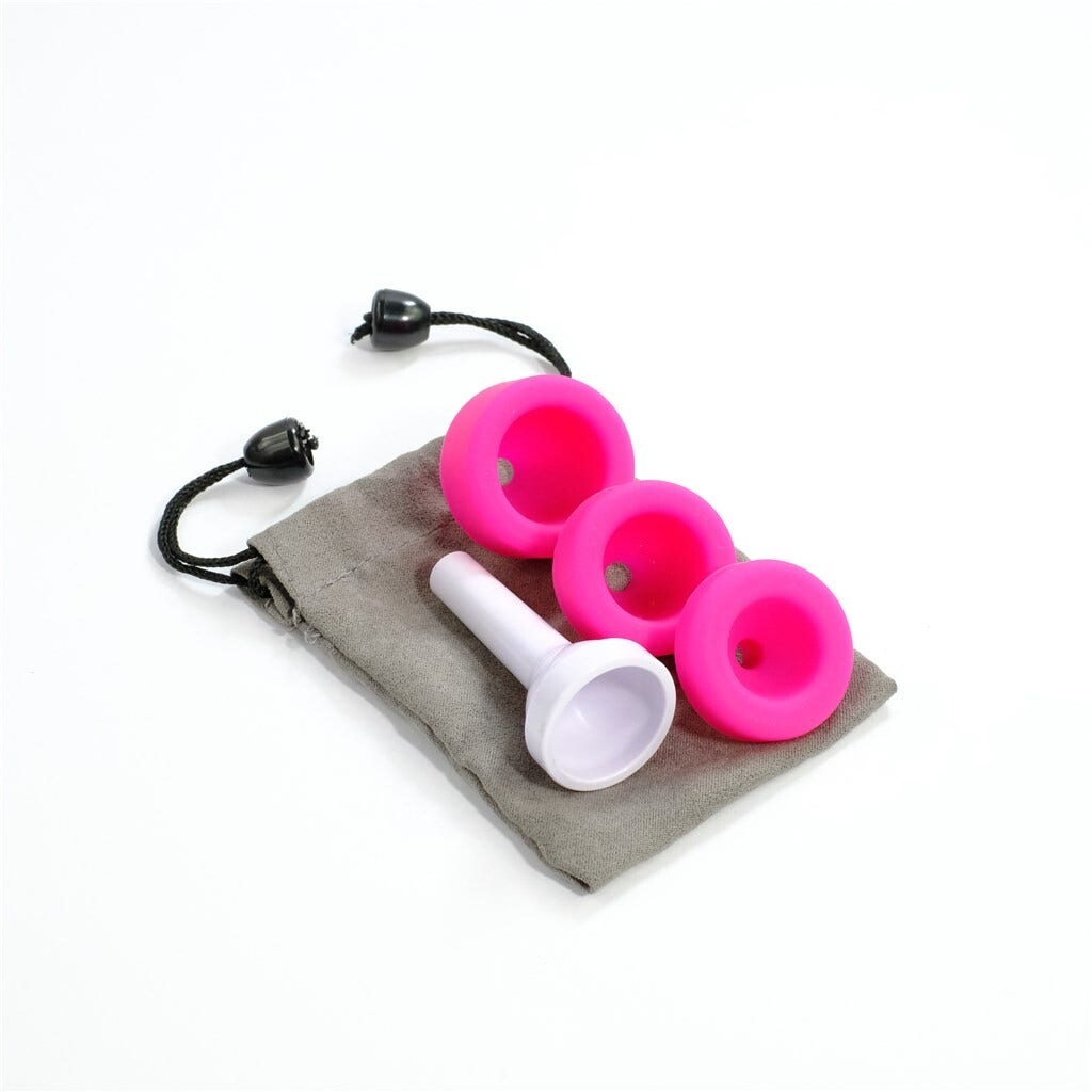NUVO jHorn Multi-Cup Mouthpiece Set – White/Pink | 3 Cups Included - AAA Band Instrument Rentals