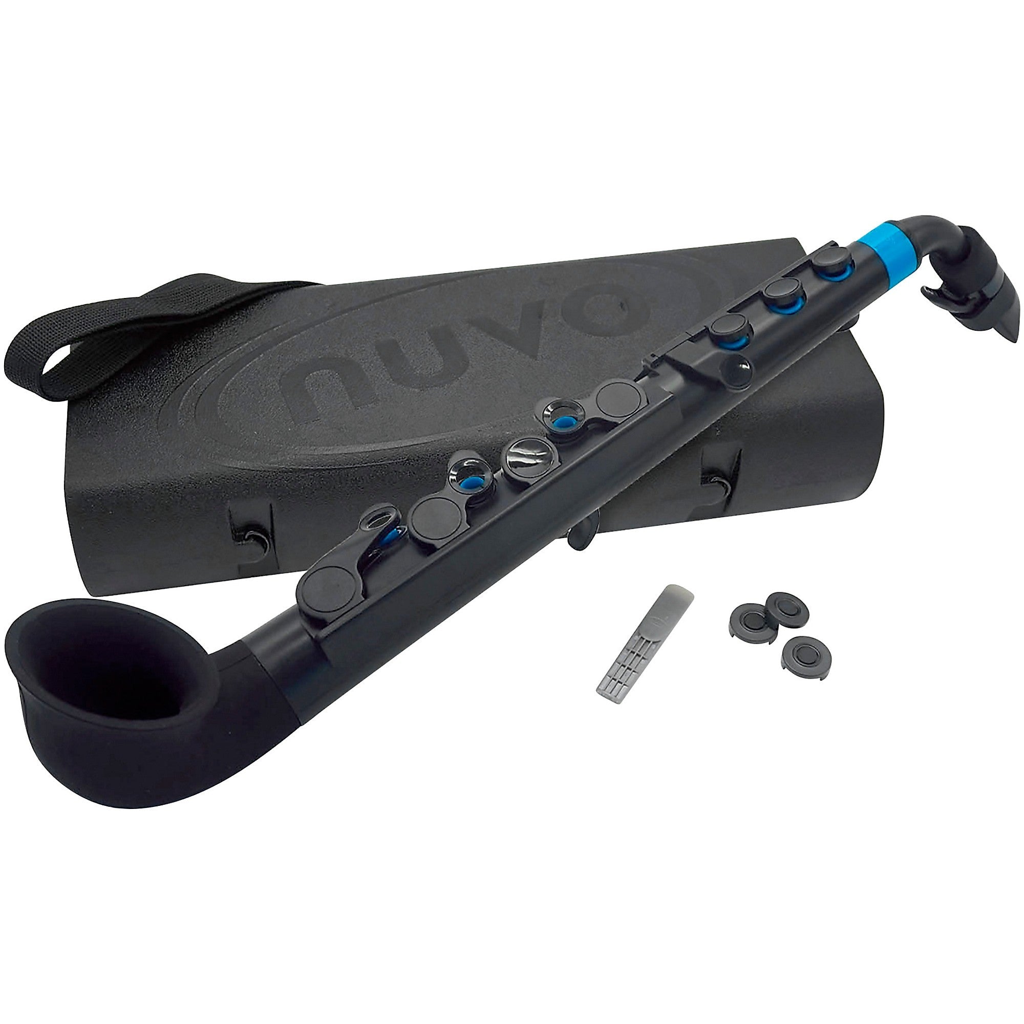 NUVO jSax 2.0 Plastic Saxophone – Black/Blue | Beginner Sax in C - AAA Band Instrument Rentals