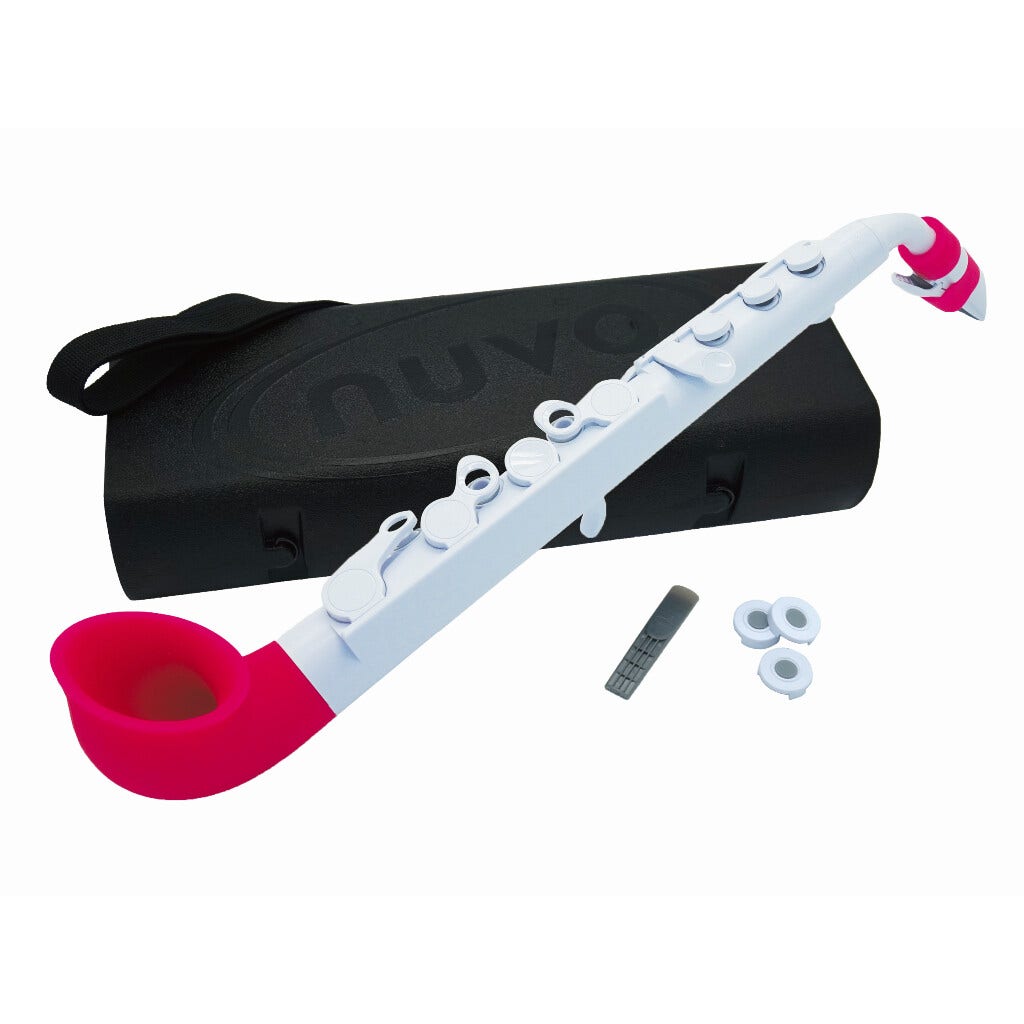 NUVO jSax 2.0 Plastic Saxophone – White/Pink | Beginner Sax in C - AAA Band Instrument Rentals