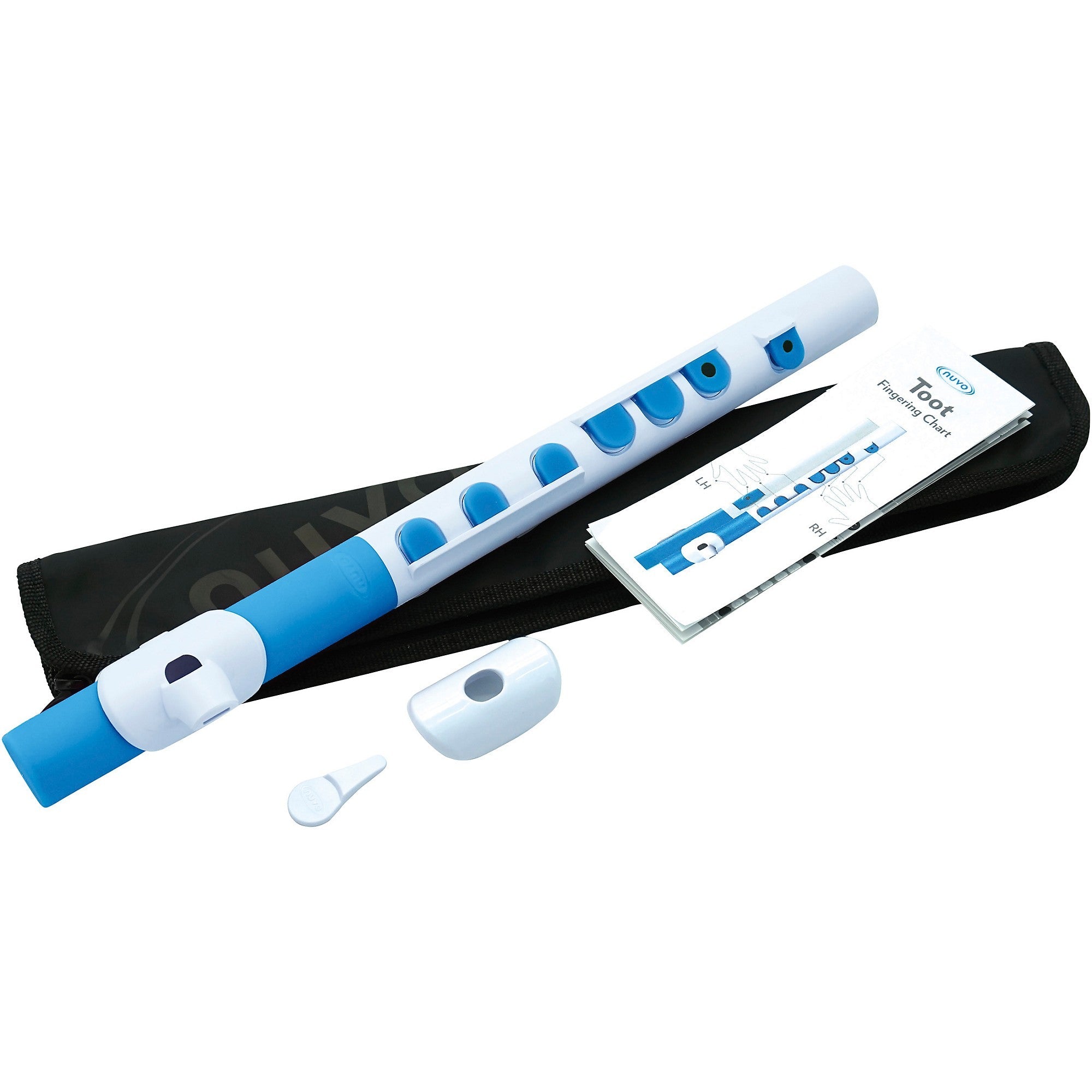 NUVO Toot Starter Flute – White/Blue | Pre-Band Wind Instrument - AAA Band Instrument Rentals