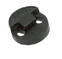 The Tourte Viola Round 2-Hole Mute Full Size is a black plastic mute featuring two holes at the base, a raised central ridge, and "YOURTE" engraved on the upper left side—commonly used for orchestral viola practice.