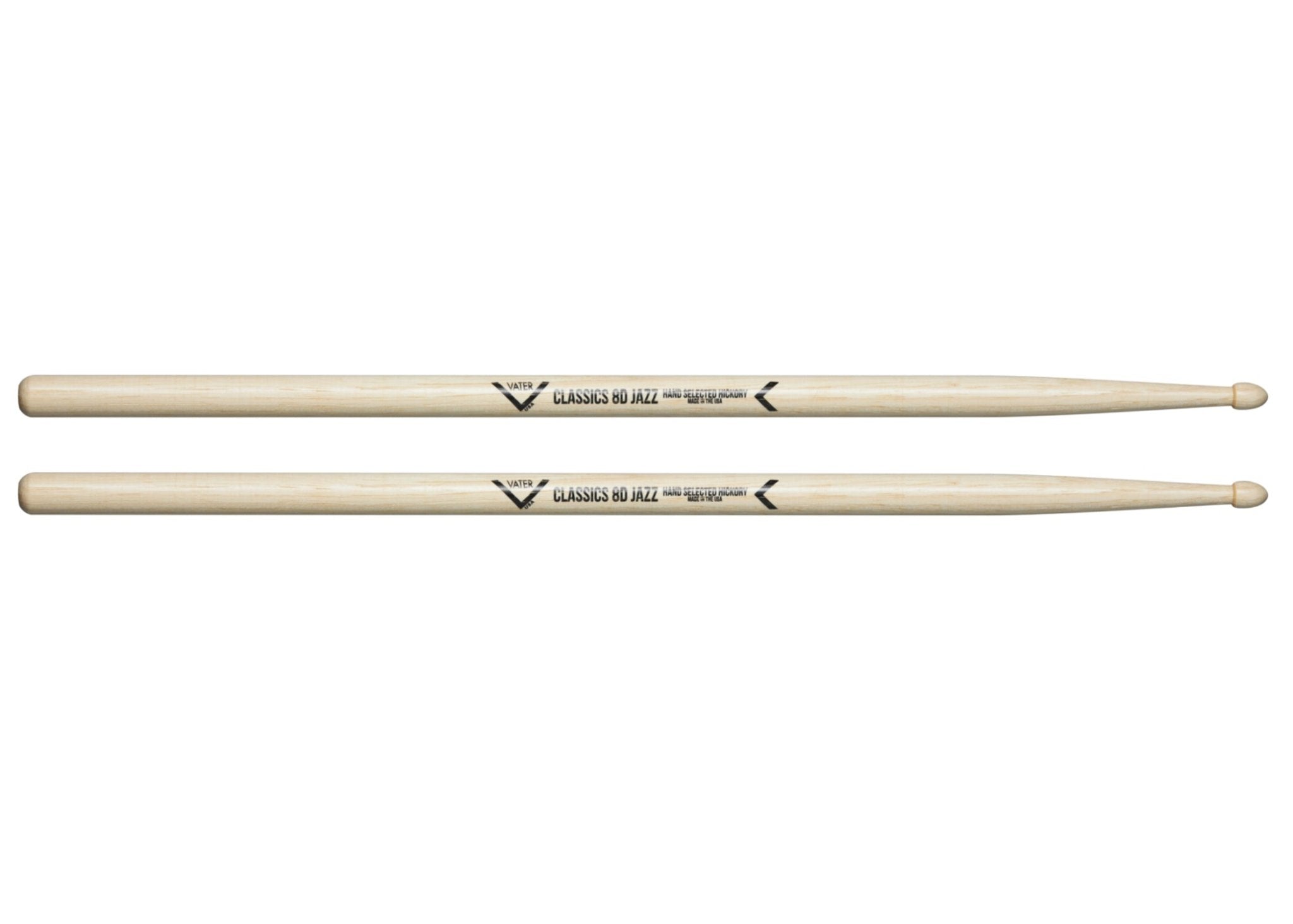 Vater Classic 8D Wood Tip Hickory Drumsticks Pair. - AAA Band Instrument Rentals