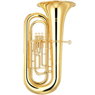 Yamaha YBB-201SWC Silver 4/4 tuba with BBC-32 case, 3 pistons - AAA Band Instrument Rentals